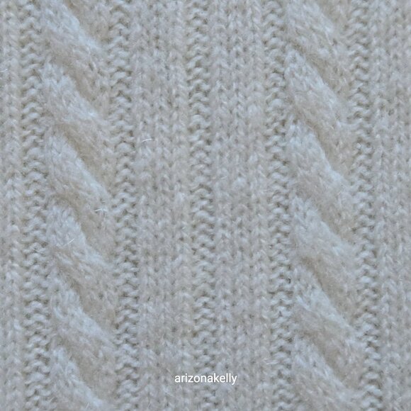 NWT Fishers Finery Cashmere Cable Knit Ivory Scarf Black Label Cable Knit Ivory - Picture 11 of 13
